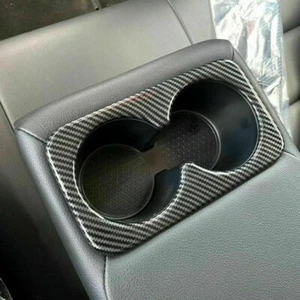 For Nissan Rogue 2021-2024 Carbon Fiber Rear Water Cup Holder Frame Cover Trim - Picture 1 of 7