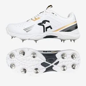 2025 Kookaburra Unisex KC 3.0 Spike White Gold Cricket Shoes - Free P&P - Picture 1 of 1