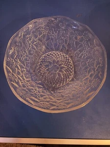 Vintage Indiana Depression Glass Pineapple And Floral 7.5” x 3” Bowl - scallop e - Picture 1 of 5