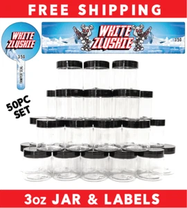 3oz Food Grade Jars & Top - Waterproof Top & Side Label Set - Tamper ( 50pack ) - Picture 1 of 6