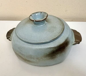 Frankoma Baker casserole Pot Dish Plainsman 5V Blue Bean Vintage Decor 10” - Picture 1 of 10