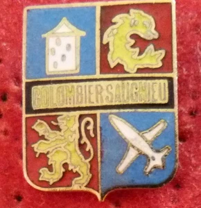 BEAU PIN'S BLASON ECUSSON VILLE VILLAGE COLOMBIER SAUGNIEU RHONE 69 - Foto 1 di 1