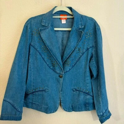 Hearts of Palm Western Style Studded Denim Blazer 14 - Image 1 of 4