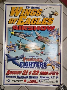 VINTAGE 1993 WINGS OF EAGLES AIRSHOW POSTER NATIONAL WARPLANE MUSEUM GENESEO, NY - Picture 1 of 5