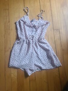 H&M Pink Hearts Shorts Romper size US 6