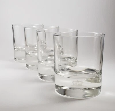 Crown Royal Whiskey Glasses 3D Hologram Floating Pillow w/ Crown Set of 4 NEW