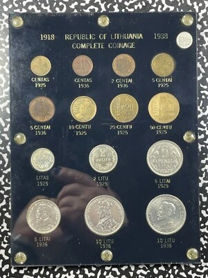 (1925-38) Lithuania Complete Coinage Set In Capital Plastic Lot#B2134 Silver! - Image 1 of 4