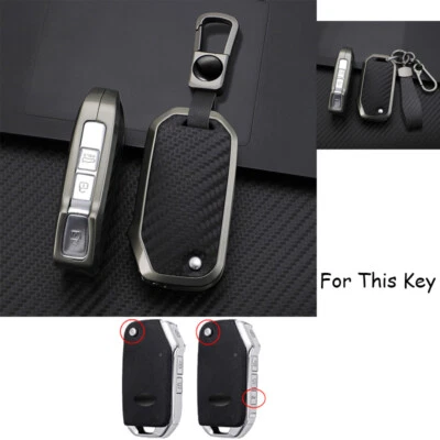Estuche para llaves de coche de cuero de aleación de zinc para KIA Seltos Sorento Optima Sportage Rio5 Foto 1 de 4