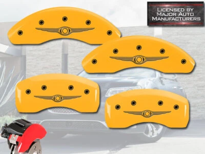 Cubiertas de pinza de freno MGP amarillas delanteras + traseras 2001-2010 "Chrysler" PT Cruiser NT Foto 1 de 4