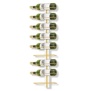 B4Life Golden Wine Rack Wall Mounted for 9 Wine Bottles Wood Wine Racks for W... - Picture 1 of 7