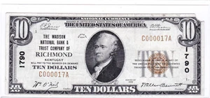 $10 1929 T1 National RICHMOND Kentucky KY 🇺🇸 Mega Rare! 🇺🇸 Only 4 on Census! - Picture 1 of 2