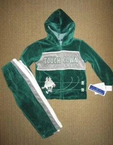 Mayfair Conjunto de 2 Pantalones de Fútbol Cálidos Niños Talla 24 Meses Terciopelo Verde Nuevo con Etiquetas - Imagen 1 de 2