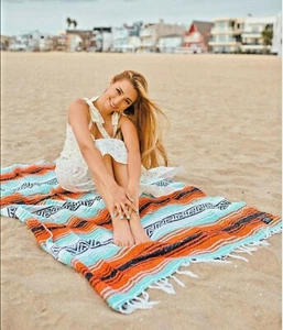 Mexican Western Falsa Blanket Yoga Picnic Boho Rug 1.90 x 1.20 m Choose a Colour - Picture 1 of 15