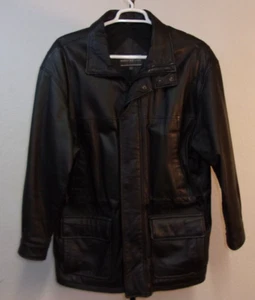 David Taylor Zip Up Leather Jacket Size Large VG+-EX - Picture 1 of 13