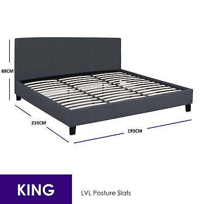 My Best Buy -  King Sienna Luxury Bed Frame Base And Headboard Solid Wood Pad... • 406.95$