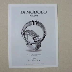 Di Modolo Jewelry Print Ad Vintage 2000 Paper Magazine Clipping Saks Fifth Ave - Picture 1 of 6