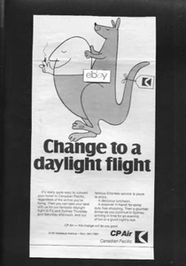 CANADIAN PACIFIC CP AIR 1974 HONOLULU TO FIJI & SYDNEY THE DAYLIGHT FLIGHT AD - Bild 1 von 1