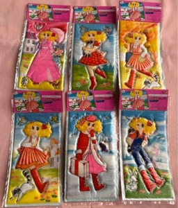 Candy Candy Yumiko Igarashi Puffy Stickers Set of 6 Japanese Anime Rare 1970s - Picture 1 of 7