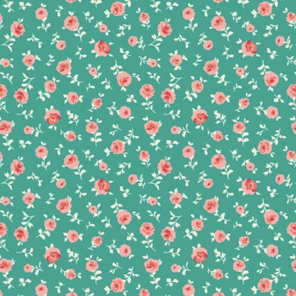 Tela floral verde Shetland Elm Park 100 % algodón por yarda Foto 1 de 1