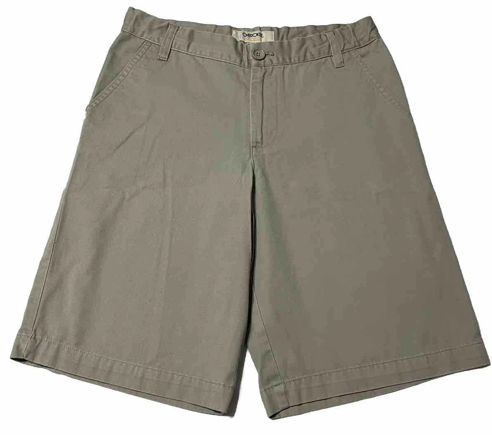 Pantalones Cortos Cherokee Caqui Beige Bermudas 100% Algodón Talla 14 Husky para Niños Foto 1 de 4