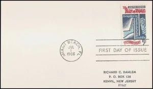 USA3 #1312 ADDR FIRST DAY CARD FDC Bill of Rights - Picture 1 of 1