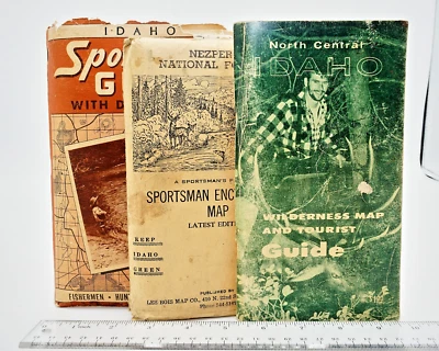 Idaho Sportsmen Guide 1950's Vintage Maps Fishermen Hunter Vacation Travel Book Foto 1 de 4