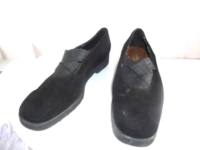 Zapatos mocasines de gamuza negros sin cordones vintage California Magdesians para mujer 11 M Foto 1 de 4