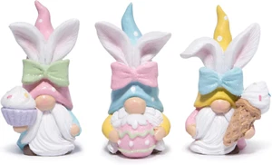 Easter Bunny Gnomes Decorations Spring Spring Table Centerpiece Gifts Set of 3 N - Picture 1 of 12