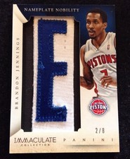2013/14 Panini Immaculate Brandon Jennings Letterman E 2/8 1/1 Nameplate