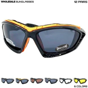WHOLESALE LOT Motorcycle Riding Padded Protective SUN GLASSES GOGGLES 12 Pairs - Picture 1 of 24