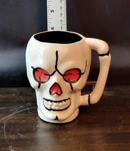 Vintage Halloween geformtes Skelett Totenkopf Becher Tasse nur für Deko - Bild 1 von 4