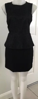 FINDERS KEEPERS Black Sleeveless Peplum Dress With Slight Stretch- Sz L - image 1 of 4