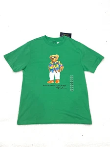 Polo Ralph Lauren Green Polo Bear Boys Grade School Size L (14-16) Tee T- Shirt - Picture 1 of 6