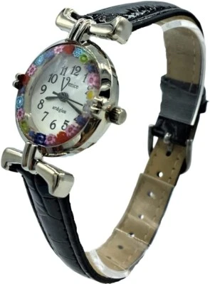 -LE GEMME DI VENEZIA Orologio Lady Donna Acciaio in Vetro di Murano Murrina Millefiori