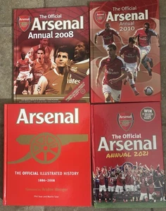 LOT Of 4 ARSENAL HC BOOKS ANNUAL History & Football Soccer Futbol 2008 2010 2021 - Imagen 1 de 4