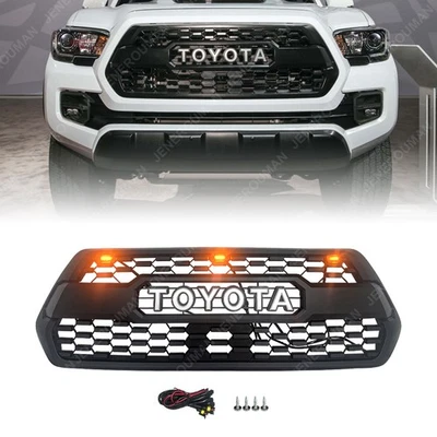 For 16-23 Toyota Tacoma Front Bumper Upper Grille Grill TRD Pro Style With Light - Image 1 of 4