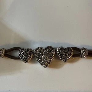 Brighton Cupid's Brown Leather Heart Bracelet - Picture 1 of 16