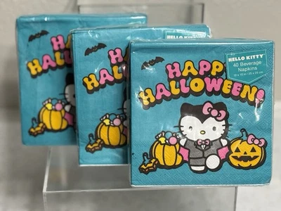Hello Kitty 鸡尾酒餐巾万圣节吸血鬼饮料 3 层 Sanrio Teal 120 克拉 — 第 1/4 张图片