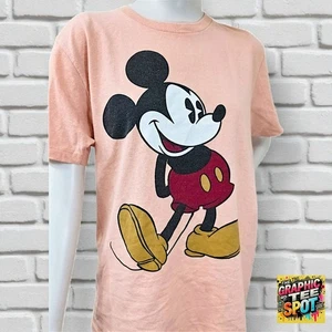 Disney Mickey Mouse Graphic T-Shirt Peach Short Sleeve Retro Style Size Medium - Bild 1 von 6