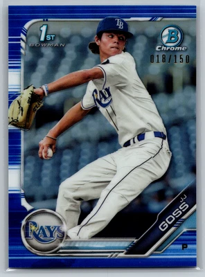 JJ Goss 2019 Bowman Draft 1st Chrome Blue Refractor /150 BDC-61 Tampa Bay Rays - Image 1 of 2