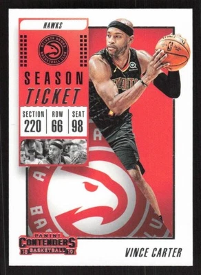 2018 PANINI CONTENDERS VINCE CARTER 22 MINT BASKETBALL ATLANTA HAWKS - Image 1 of 2