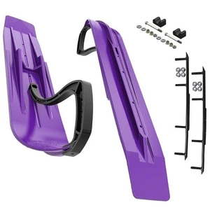 Slydog Powder Hound 7" Purple Skis w/10" Round Bar Complete Kit Polaris - Picture 1 of 4