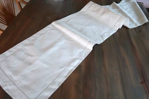 Southern Living Natural Linen Hemstitched Table Runner 14" x 72" - Picture 1 of 8