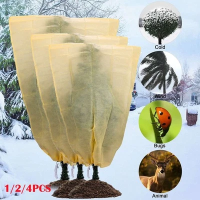 Bolsas de protección contra heladas congelación cubierta vegetal bolsa de protección de árboles con cordón Foto 1 de 4
