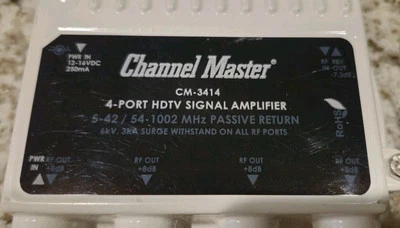 Channel Master 4Port HDTV Signal Distribution Amplifier, CM-3414 - Image 1 of 4