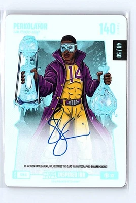 Bo Jackson Battle Arena Sam Perkins ON CARD AUTO 49/50 PERKOLATOR - Image 1 of 2