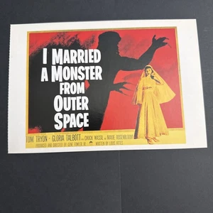 Ich heiratete ein Monster aus dem Weltraum übergroße Postkarte 1994 8" x 5,5" Sci-Fi - Bild 1 von 5