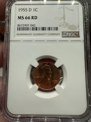 1955 D Penny MS66 Red NGC - Image 1 of 4