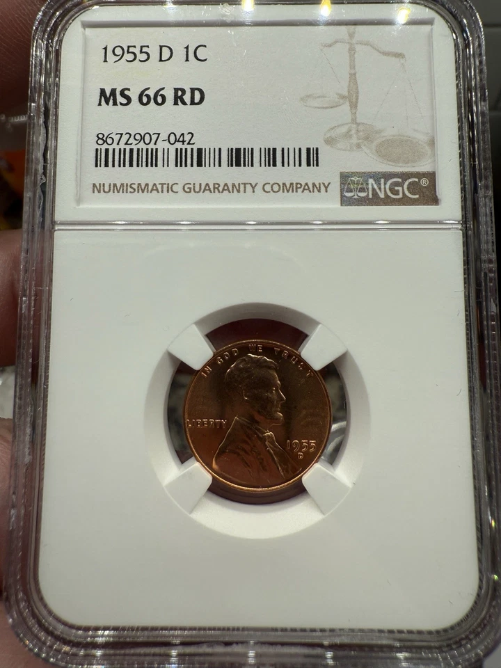 1955 D Penny MS66 Red NGC - Image 1 of 4