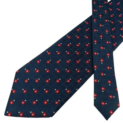 Guy Laroche Tie Silk Dark Navy Geometric Korea (US Import Tax Included) - image 1 of 4